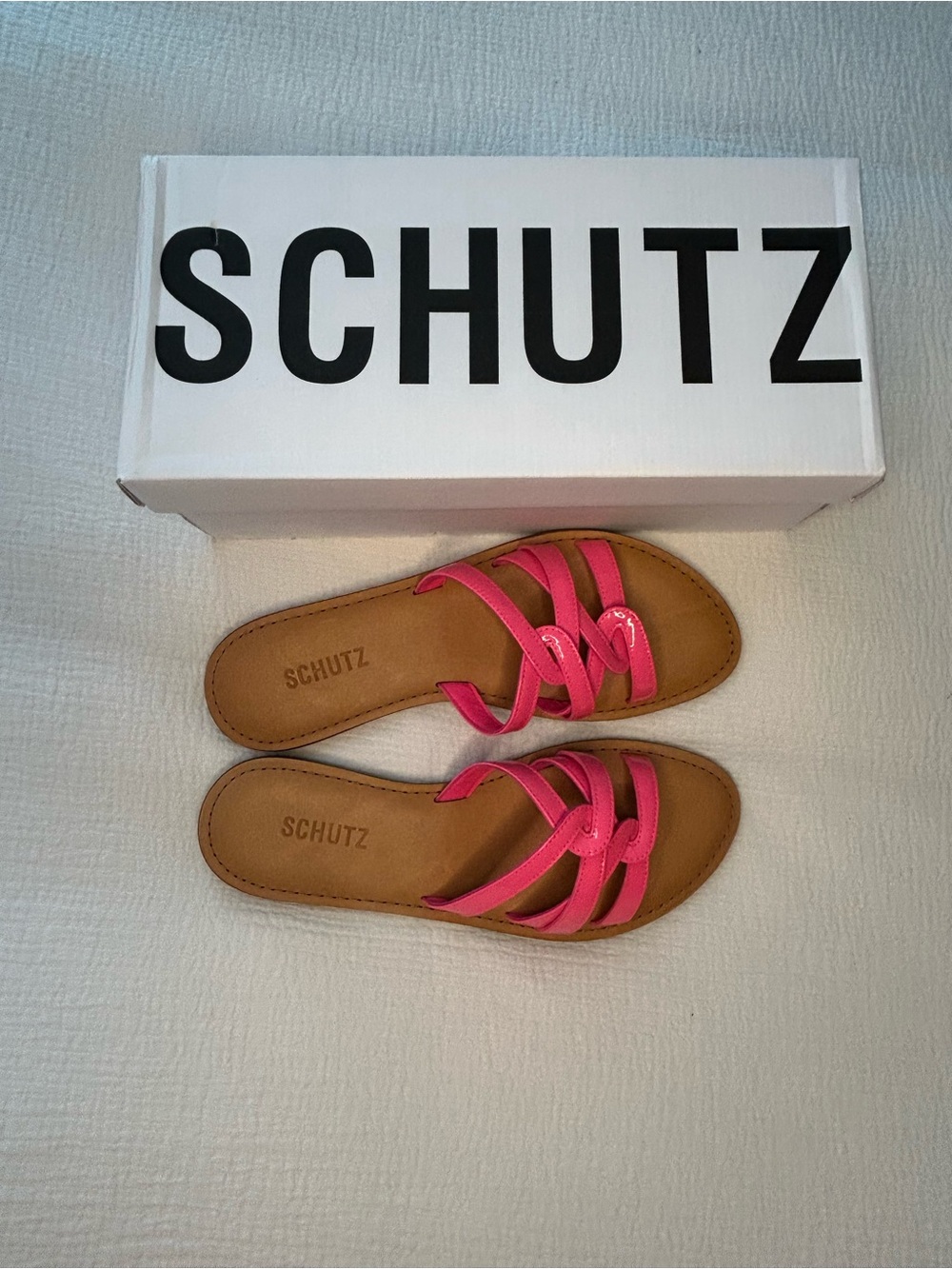 SCHUTZ Hot Pink Multi-Strap Slide Sandals